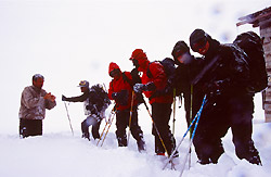 Ski mountaineering at Vittorio Sella Hut